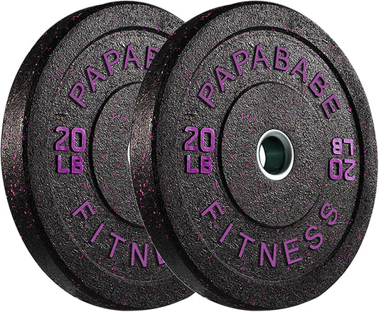 Professional Rubber Bumper Weight Plates Set, 2-Inch Diameter, Available in 10-600 lbs for Barbell Strength Training and Weightlifting (Single/Pair/Full Set)