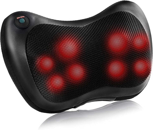 Shiatsu Back and Neck Massager with Heat - Deep Tissue Massage Pillow for Back, Shoulders, Legs, Feet, and Body Muscles
